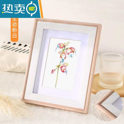 敬平北欧ins风相框摆台相册5 6六7七8寸装裱照片展示像框架A4画框挂墙 生动粉白 8寸可摆可挂[可放尺寸15.0*2