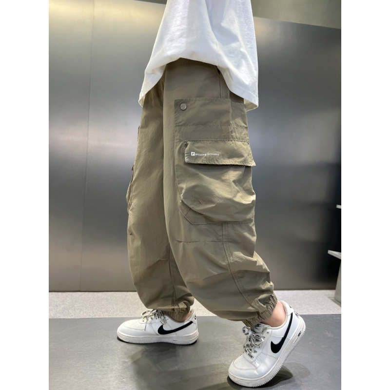 男童夏装裤子2025新款中大童夏季薄款男孩夏天儿童工装防蚊裤