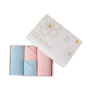 内野 UCHINO 纯棉 超柔软吸水 大尺寸居家旅行必备 HU-HY07J05 清雅织意面巾四件套