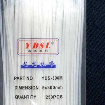 定制5*300mm自锁式尼龙扎带卡扣塑料封条固定捆绑带束线扣带黑色白色