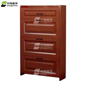 中豫鑫泽 ZYXZ4022012 木质翻斗鞋柜入户门口窄边鞋柜双层单抽屉