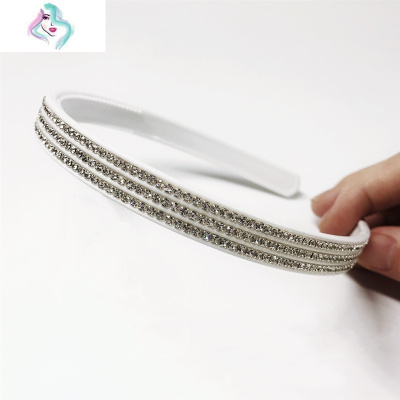 韩国发卡女发箍成人发夹水钻带齿洗脸细头箍简约百搭发捆发饰头饰你那么美三排香槟色