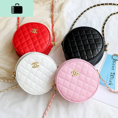 小圆包菱格链条包包女2020新款女士单肩斜挎包包圆饼包韩版时尚NEW LAKE女士单肩包