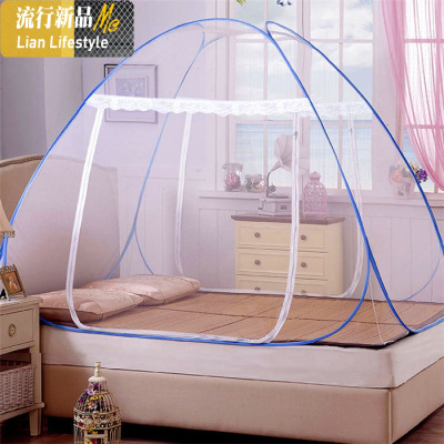 蚊帐蒙古包15m床18m双人家用单人折叠学生宿舍10米单免安装 三维工匠
