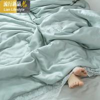 蕾丝边夏季刺绣天丝空调被 纯色夏被可水洗 马卡龙色夏凉被薄被子 三维工匠