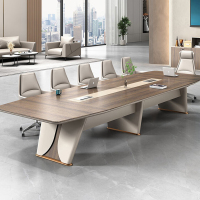 会议桌长桌大型洽谈桌轻奢培训桌会议室椭圆形开会桌