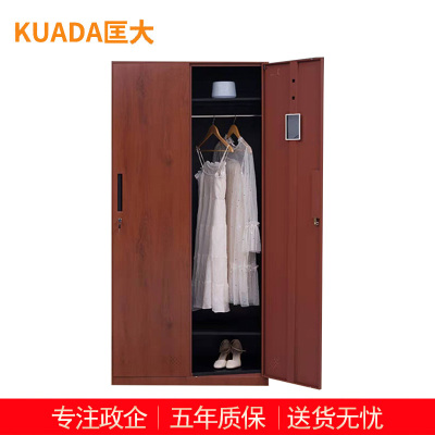 匡大 文件柜 钢制办公柜 红木纹转印钢制柜 两门更衣柜 KDT864