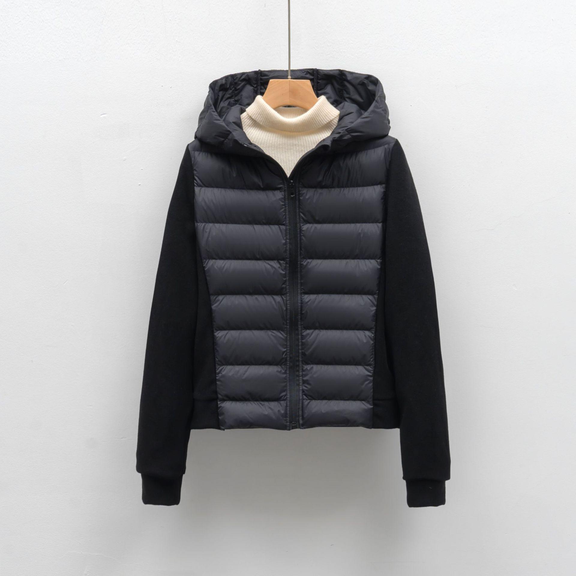 90鹅绒短款轻薄女款连帽修身羽绒服健身户外运动羽绒外套_027635