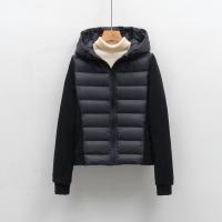 90鹅绒短款轻薄女款连帽修身羽绒服健身户外运动羽绒外套_027635