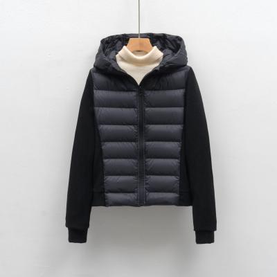 90鹅绒短款轻薄女款连帽修身羽绒服健身户外运动羽绒外套_027635