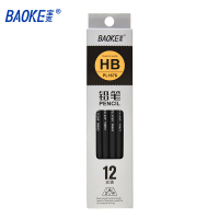 宝克(BAOKE)PL1678 HB高品质铅笔 学生三角杆正姿铅笔木质儿童书写美术铅笔 文具 黑色 12支/盒
