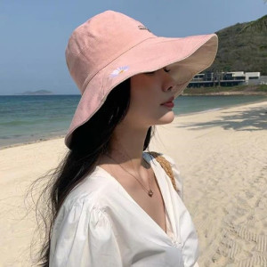 网红款渔夫帽女夏韩版潮百搭日系遮脸防紫外线帽子大沿防晒遮阳帽
