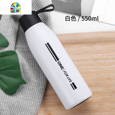 保温杯男士初中学生个性简约水杯女便携不锈钢韩版杯子创意潮流 FENGHOU 银色