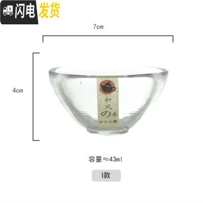 三维工匠玻璃品茗杯耐热高硼硅锤目纹小茶杯功夫个人杯子日式酒杯 (I款)水纹品茗杯(40)