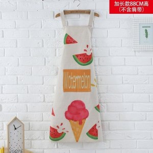 美帮汇布艺棉麻彩色手绘风系列无袖家居厨房烘焙围裙防水围腰厨师罩衣