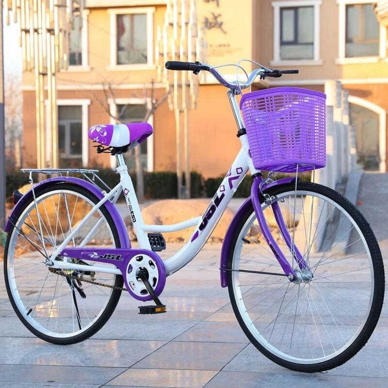 自行车男式女式24寸26寸城市通勤轻便普通休闲工人学生淑女车