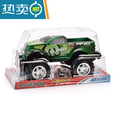 儿童玩具车男孩益智特大号越野车2-3岁5回力惯性车类女宝宝小汽车真智力绿色超大号越野车回力玩具