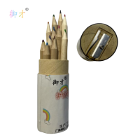 御才 护路宣传学生彩色铅笔 12色 桶