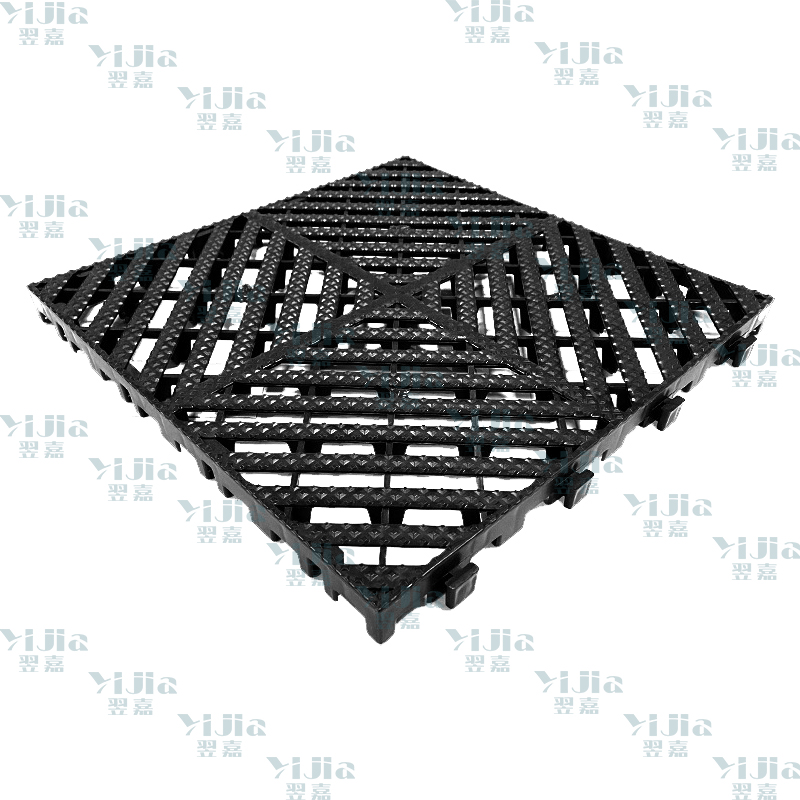 翌嘉 YJ3121312地格栅塑料拼接地板垫网格垫板 黑色