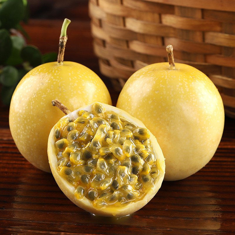 [熊猫鸟]黄金百香果 西番莲鸡蛋果 净重4.5斤 大果 单果60-70g 新鲜采摘