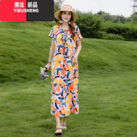 YIBUSHENG中老年装棉绸连衣裙宽松妈妈装天裙子2024新款洋气中年人女装