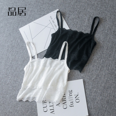 少女白色蕾丝花边短款吊带小背心打底防走光内搭裹胸抹胸学生内衣