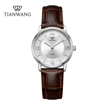 天王手表女士简约休闲皮带石英表新款正品时尚百搭气质腕表3702