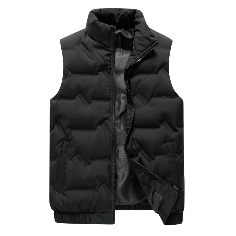 马夹男秋冬季新款纯色保暖坎肩立领百搭无袖背心青年羽绒外套男装
