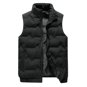 马夹男秋冬季新款纯色保暖坎肩立领百搭无袖背心青年羽绒外套男装