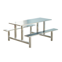 锦北 不锈钢食堂餐桌员工连体快餐桌椅组合饭堂长方形餐桌椅 六人连体