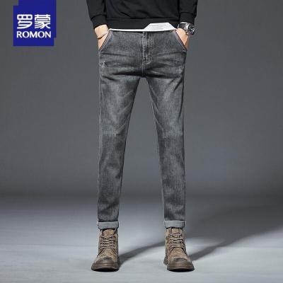 罗蒙（ROMON）牛仔裤男直筒宽松2021秋季新款百搭复古青年修身春季休闲大码春秋款_1