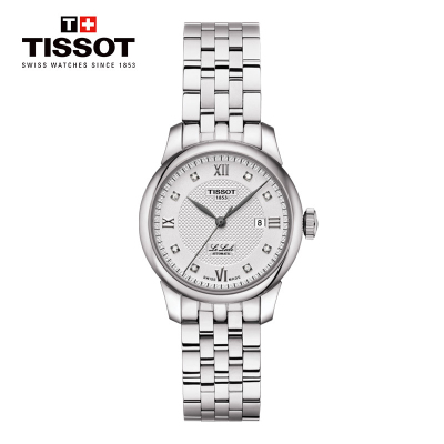 [送礼优选]天梭(TISSOT)瑞士手表 经典复古钻石刻度 力洛克系列钢带女士机械表T006.207.11.036.00