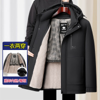 中老年保暖男装外套时尚加绒中年男士内胆可拆卸加厚保暖棉服冬装