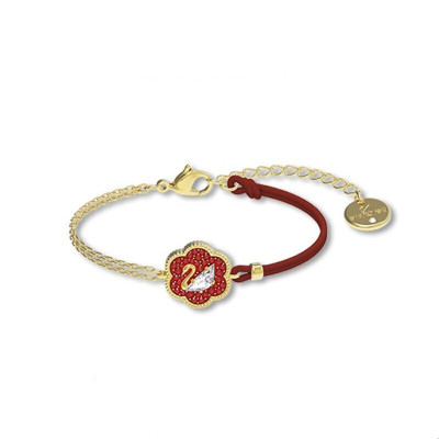  SWAROVSKI 施华洛世奇 新款故宫联名限定款天鹅人造仿水晶手链5599281 礼物女轻奢饰品 红色