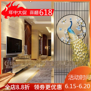 森美人钢化入户屏风玻璃玄关隔断定制客厅卧室磨砂透光艺术装饰现代