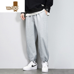 YANXU运动裤男生夏季薄款潮牌宽松束脚卫裤男长裤针织休闲裤子男士