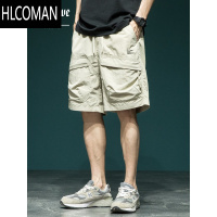 HLCOMAN夏季冰丝大口袋速干短裤男宽松大码户外山系薄款透气五分中裤