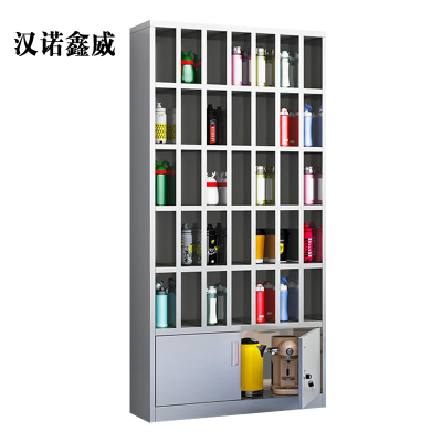 汉诺鑫威304不锈钢员工车间多格茶杯放置收纳柜25格水杯柜1800*900*250