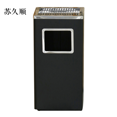 苏久顺不锈钢垃圾桶烟蒂柱灭烟桶带烟灰缸室外电梯口立式丽格长方形黑色