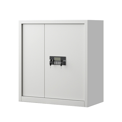铭威盾指纹电子保密柜钢制密码文件柜档案柜矮柜保密资料柜办公柜单节白色:电子锁