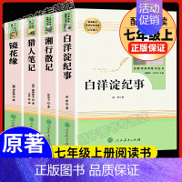[正版]猎人笔记初中生 镜花缘书籍文学名著原著白洋淀纪事湘行散记沈从文 全套4册初一七年级课外阅读上册人教版人民教育出版