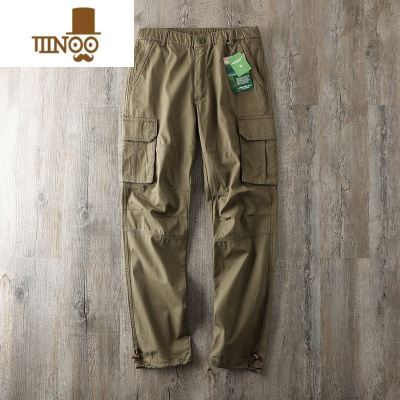 YANXU3D立体剪裁!户外口袋裤!耐操伐木工装!多口袋直筒运动休闲长裤