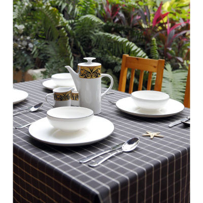 美帮汇美式田园防水桌布布艺格子餐桌布长方形茶几台布简约现代饭店