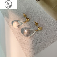 JiMi冰岛 chao美ins冷淡风透明水滴耳环女高级感亚克力耳环耳饰夏季