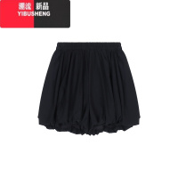 YIBUSHENG白色花苞裤裙短裙女装季松紧腰显瘦蓬蓬裙裤阔腿裤休闲裤裤子