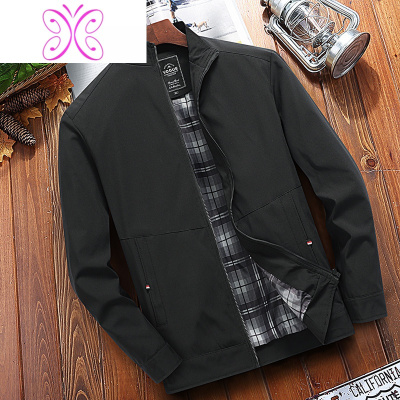 YUANSU爸爸春秋外套薄款中年男士春立领夹克衫40岁50岁中老年人春天衣服夹克