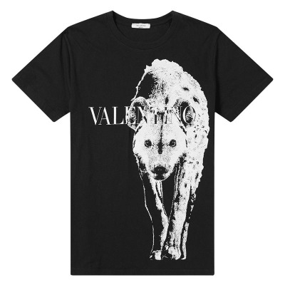 VALENTINO华伦天奴春夏新品男士豺狼印花短袖T恤RV3MG00VWTY0NO