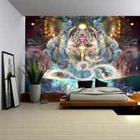 美帮汇波西米亚墙壁装饰挂布床头瑜伽背景布壁画印度曼陀罗挂毯 图四 绒布150高*200宽厘米横款