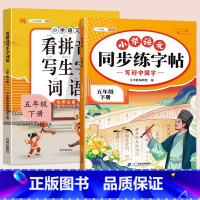 同步练字帖+看拼音写词语 三年级下 [正版]五年级下册语文同步练字帖人教版写好中国字小学每日一练小学生英语衡水体5下学期