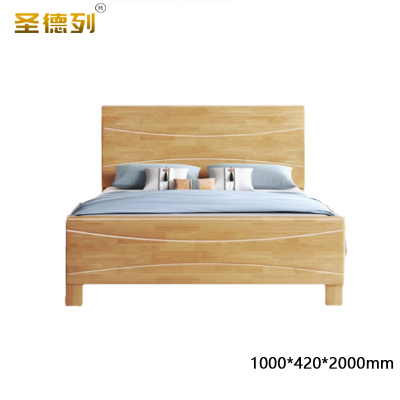 圣德列实木床弯线三块板床TM-812# 1000*420*2000mm